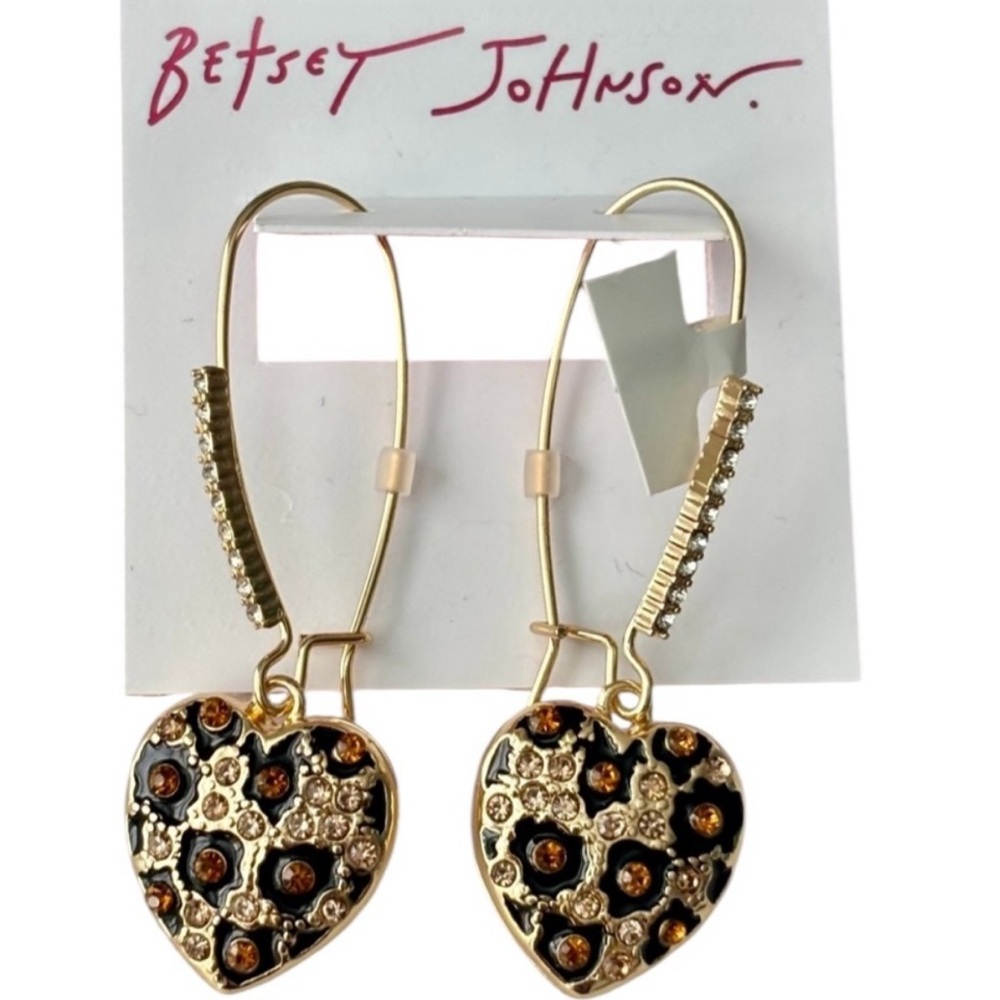 New Betsey Johnson Dangle Heart Earrings